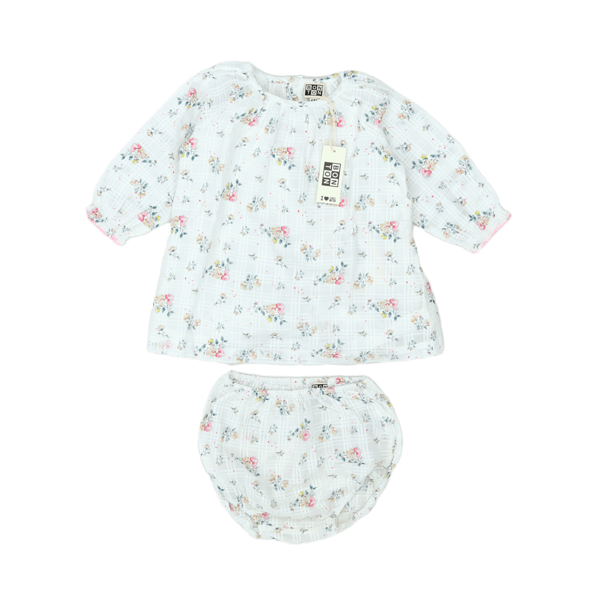 BONTON - SET - WHITE, GREEN - 6 MONTHS