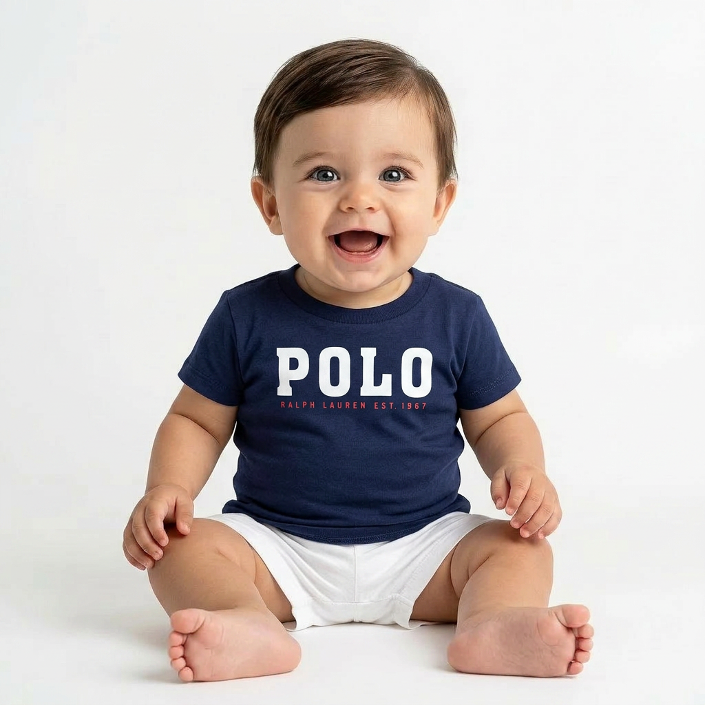 RALPH LAUREN - T-SHIRT - BLEU - 12 MOIS