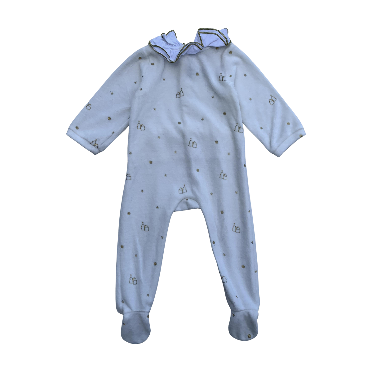 JACADI - PYJAMA - BLANC, OR - 12 MOIS