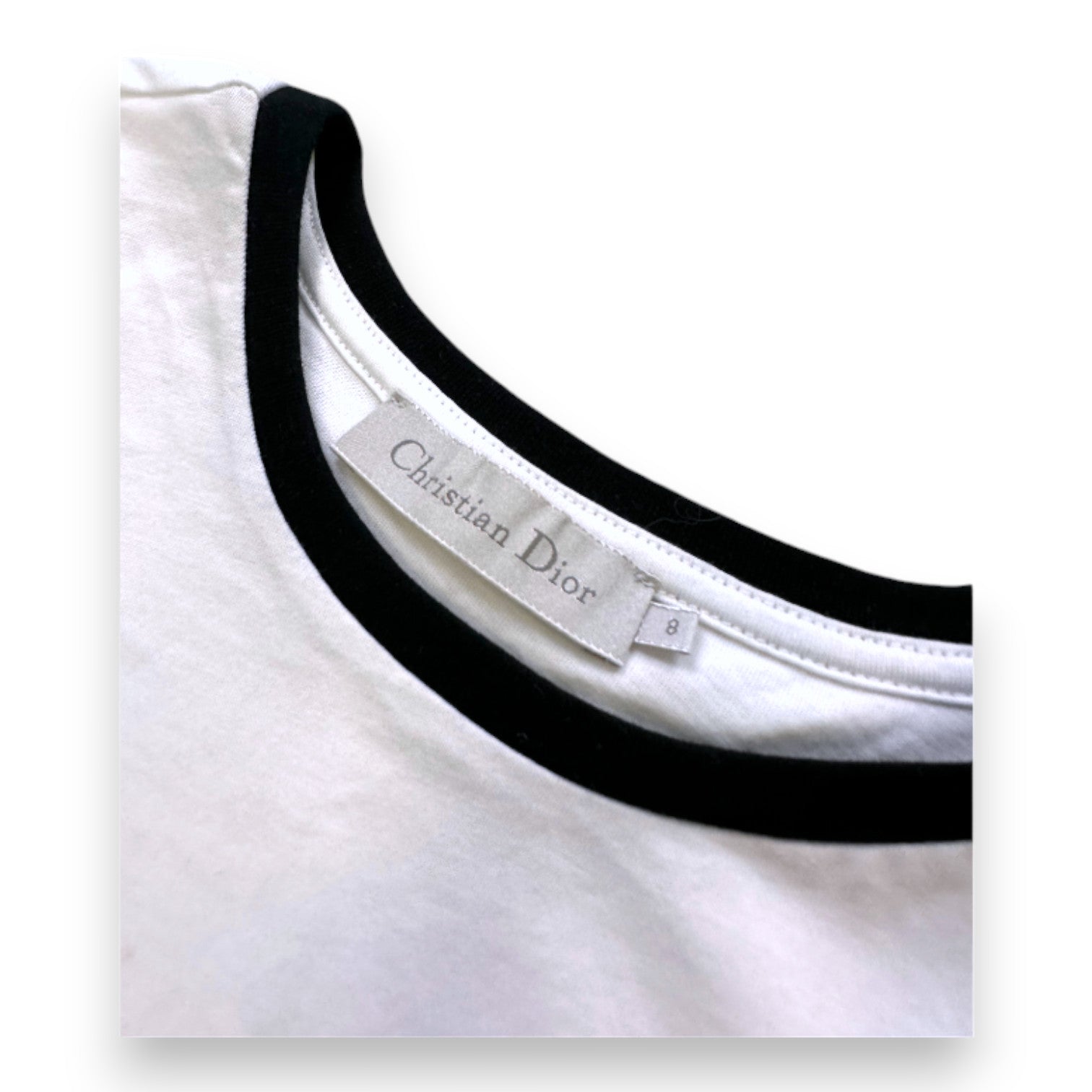DIOR - WHITE, BLUE T-SHIRT - 8 YEARS