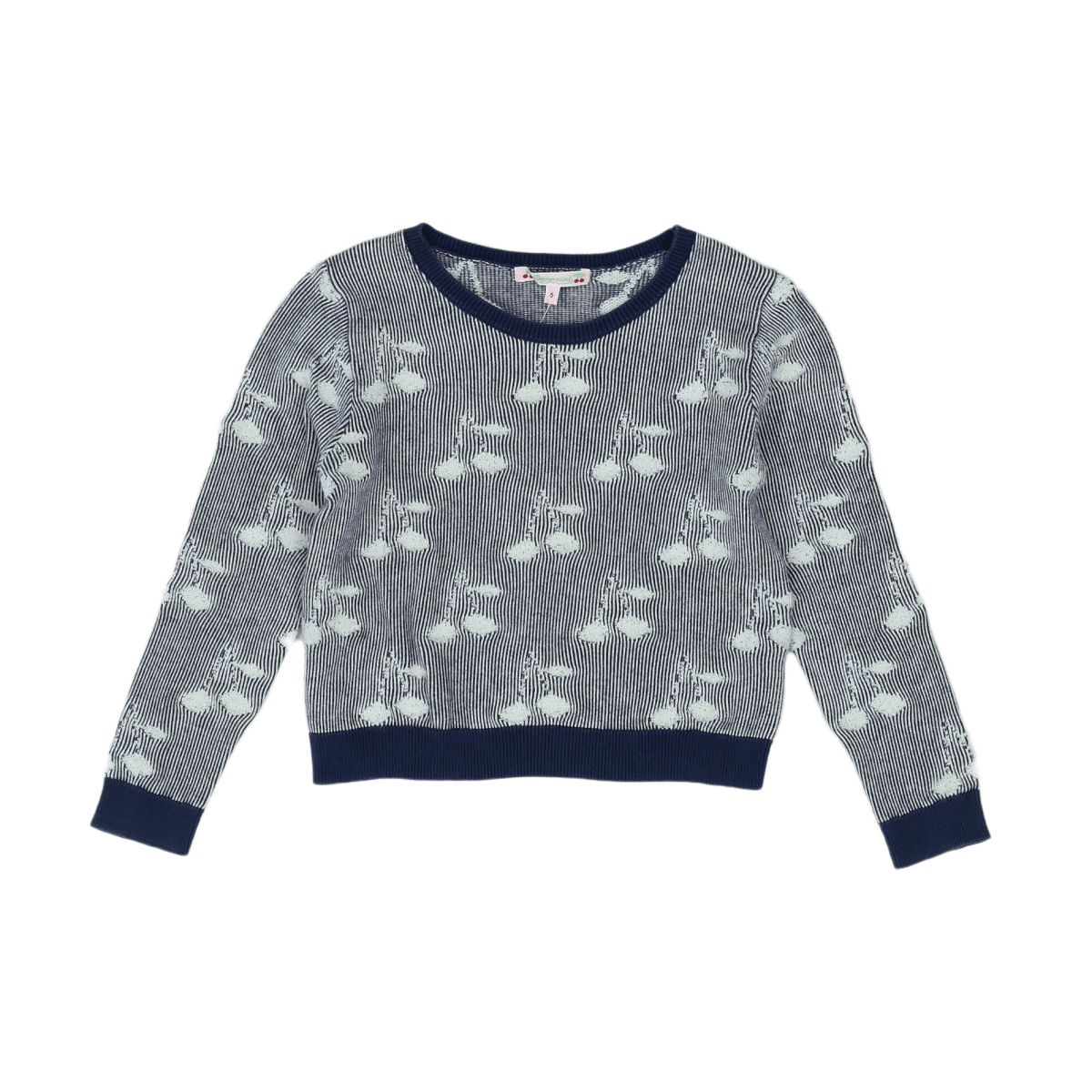 BONPOINT - Sweat bleu à motifs blancs - 6 ans