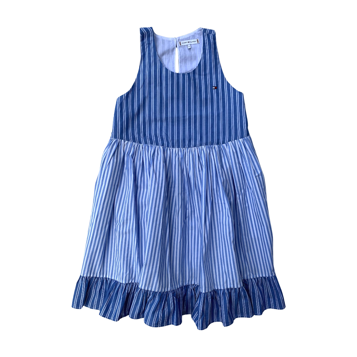TOMMY HILFIGER - ROBE - BLEU, BLANC - 10 ANS