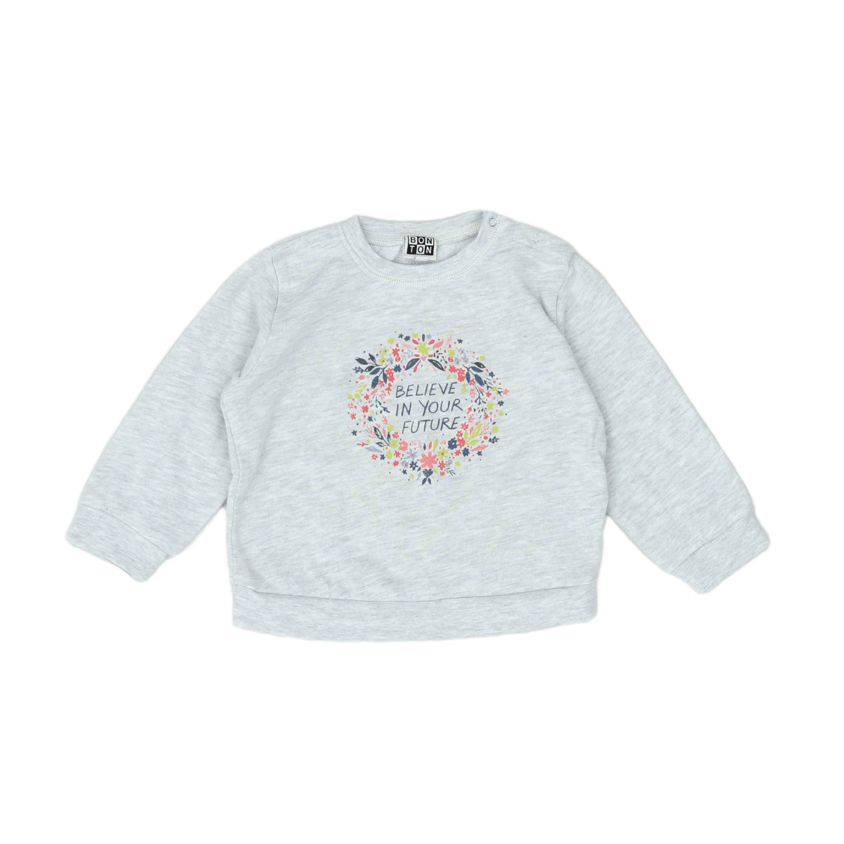 BONTON - SWEAT - GRIS - 18 MOIS