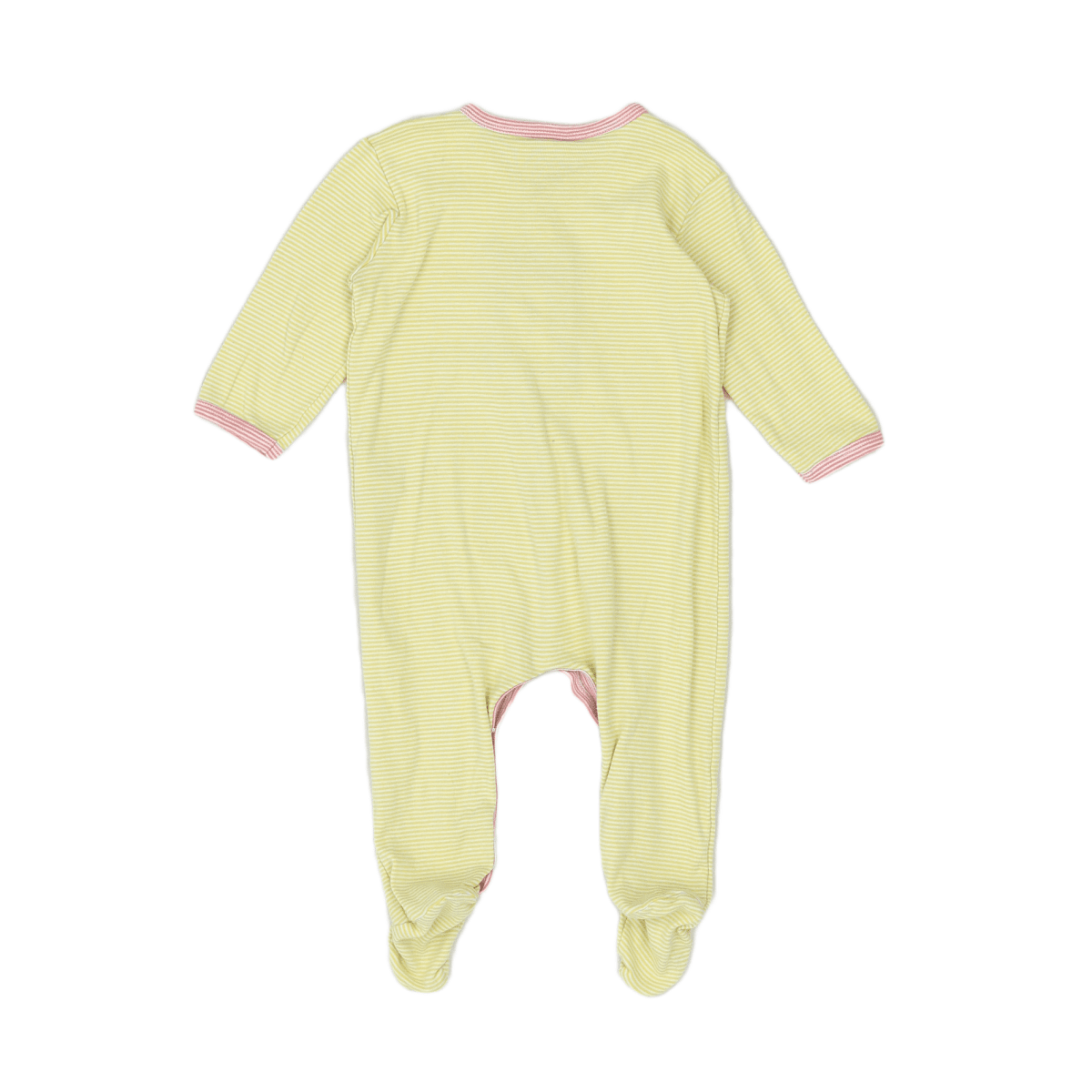 PETIT BATEAU - Weiß-gelb gestreifter Pyjama - 12 Monate