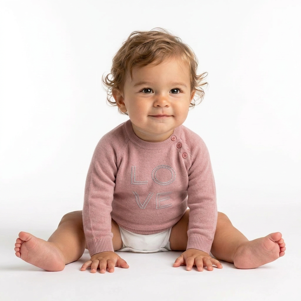 FRENCHY YUMMY - Pink Love Kaschmirpullover - 6 Monate