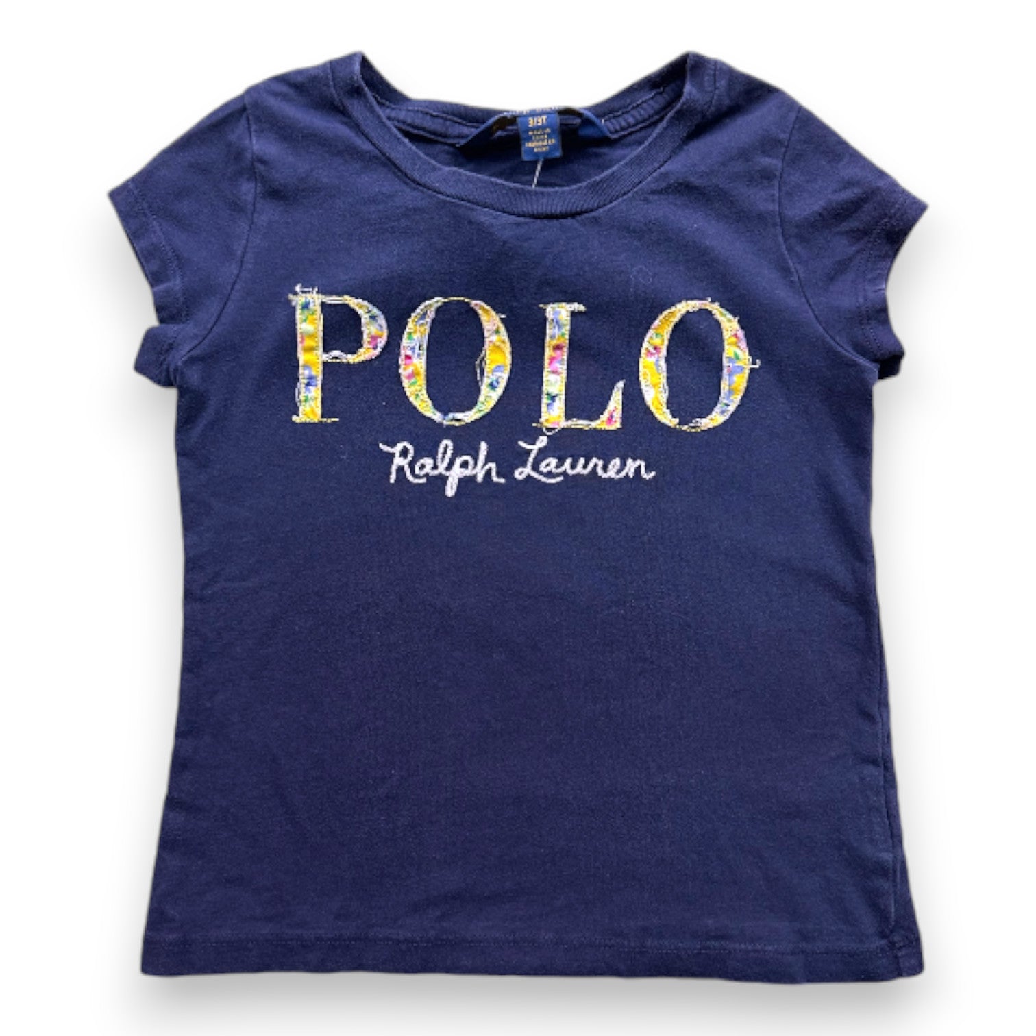RALPH LAUREN - Marineblaues bedrucktes T-Shirt - 3 Jahre