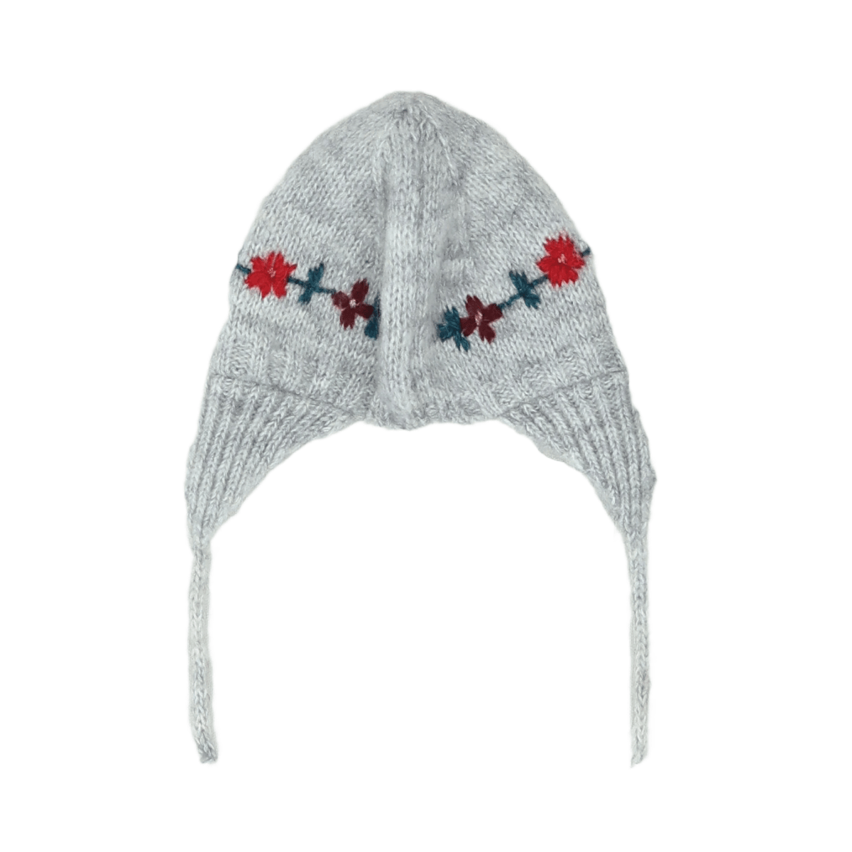 BONTON - Bonnet gris à motifs en laine - 12 mois