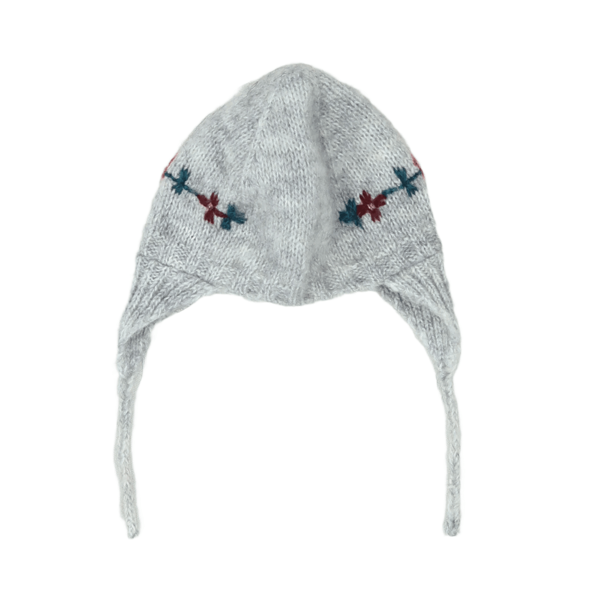 BONTON - Bonnet gris à motifs en laine - 12 mois