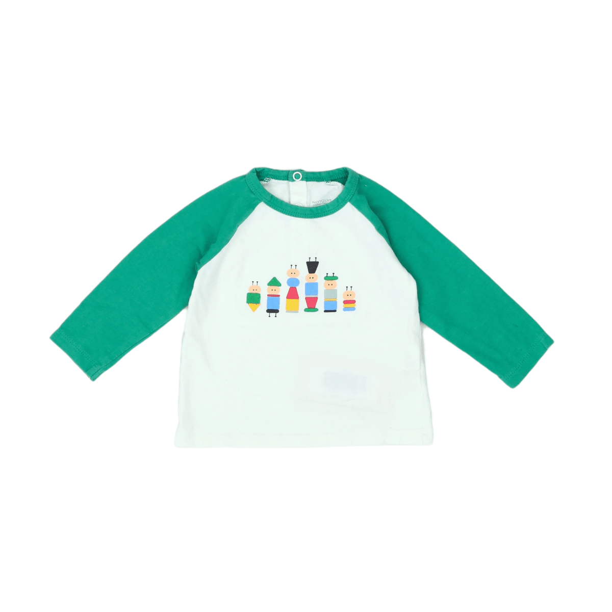 NATALYS - T-SHIRT - WEISS, GRÜN - 9 MONATE