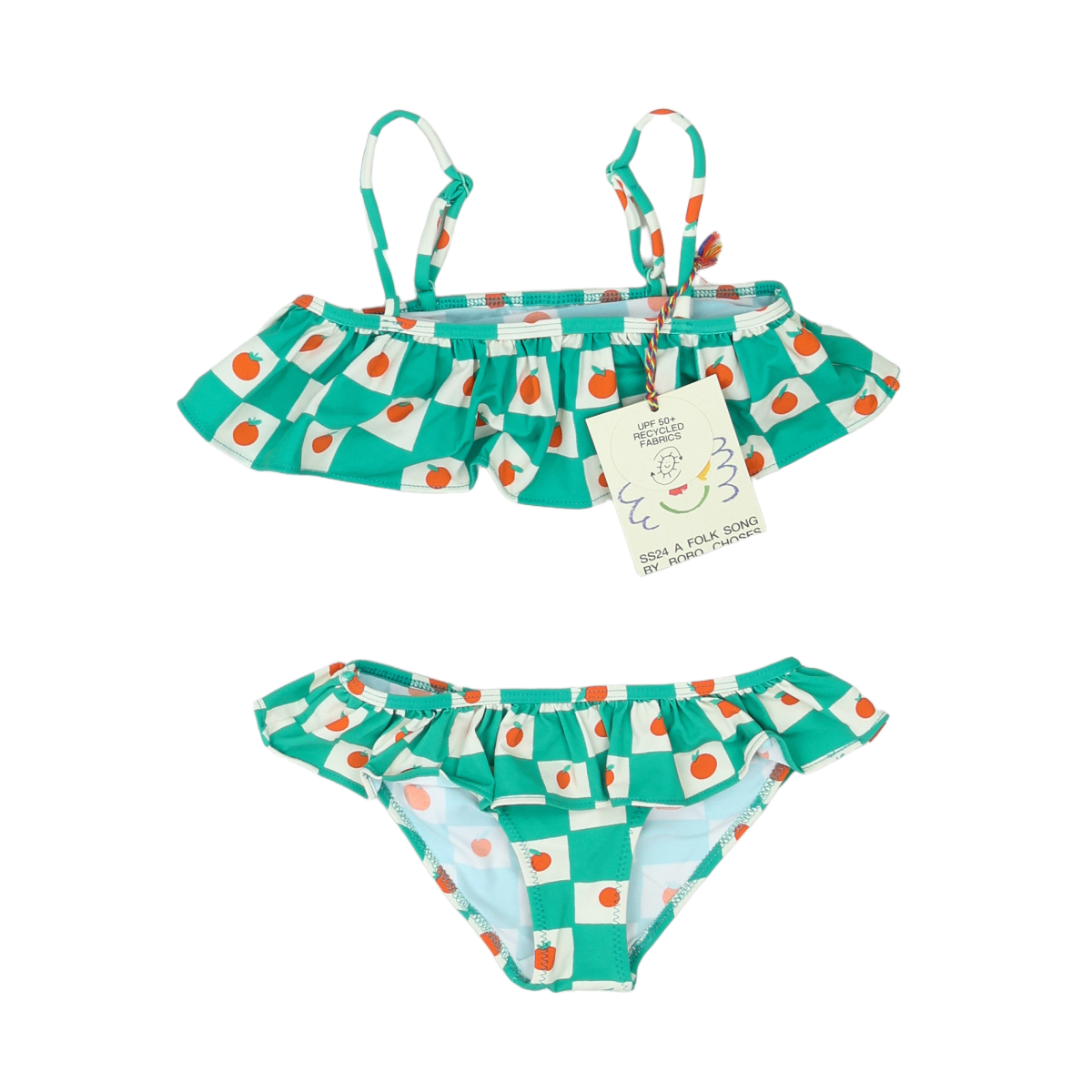 BOBO CHOSES - MAILLOT DE BAIN 2 PIÈCE - VERT, ORANGE - 4 ANS