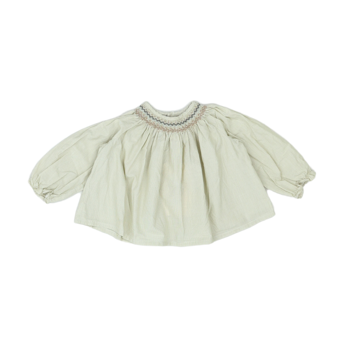 BONPOINT - BLOUSE - VERT, BEIGE - 6 MOIS