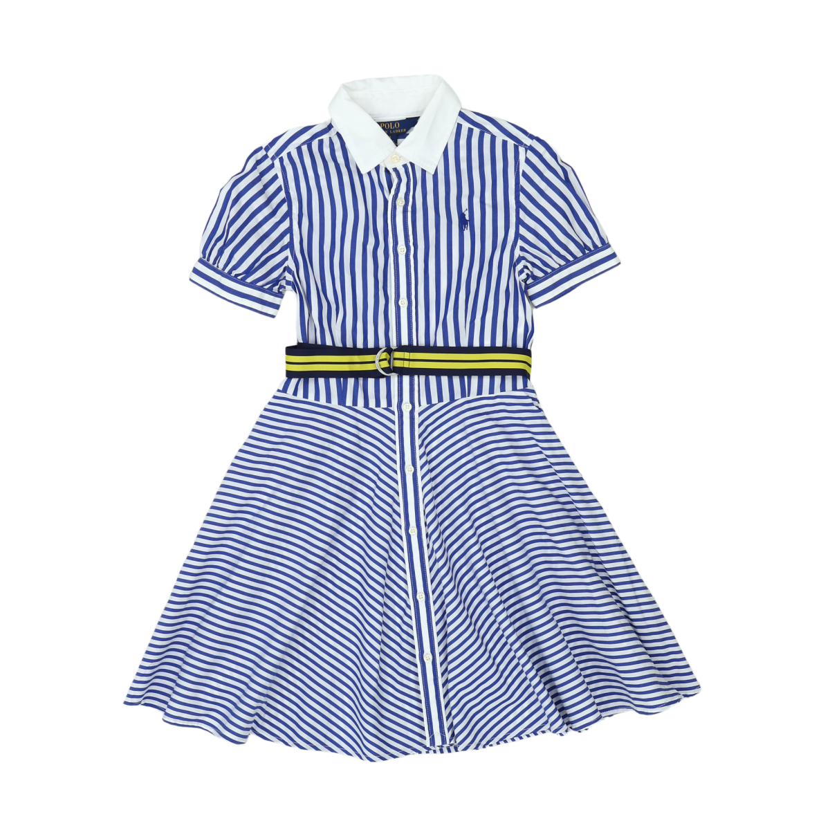 RALPH LAUREN - ROBE - BLANC, BLEU - 8 ANS