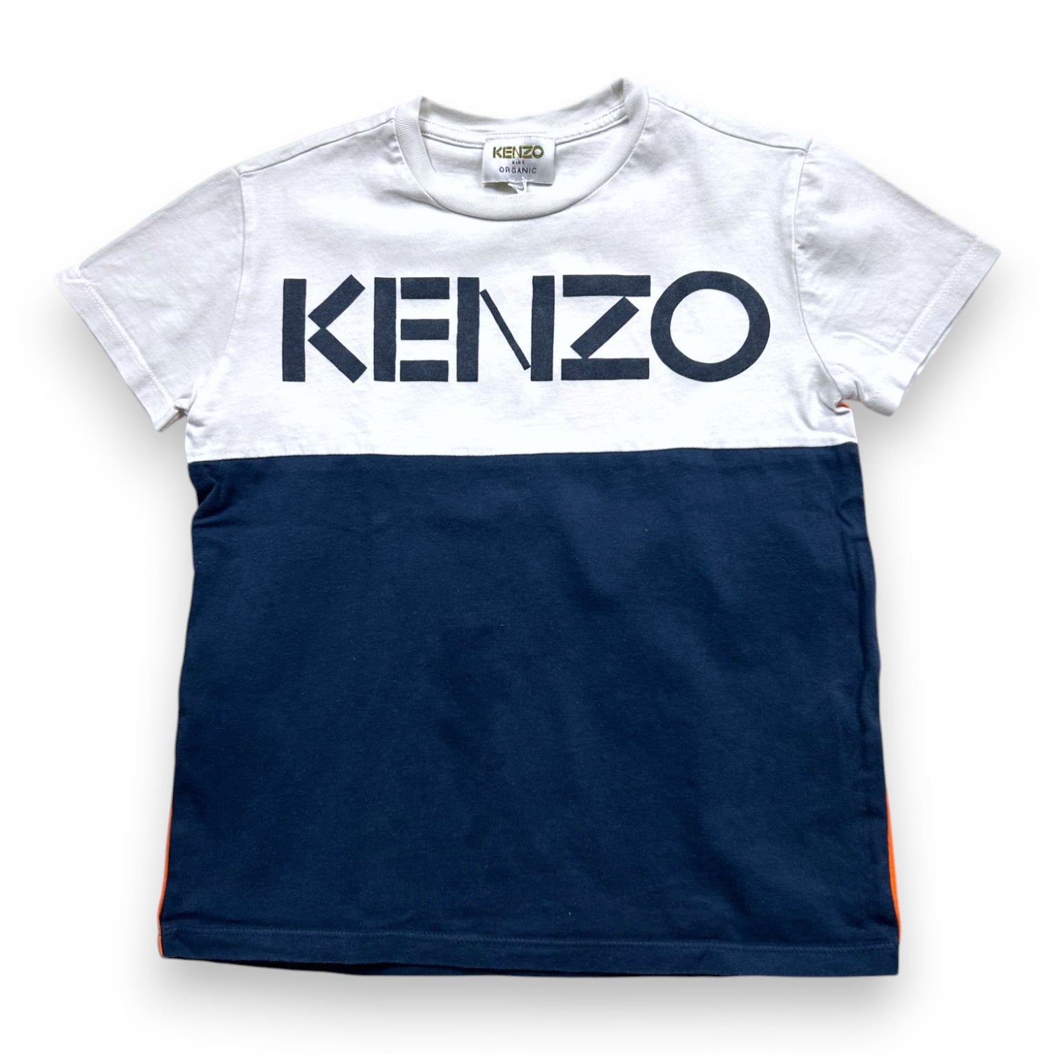 KENZO - T-SHIRT - BLANC, BLEU - 6 ANS