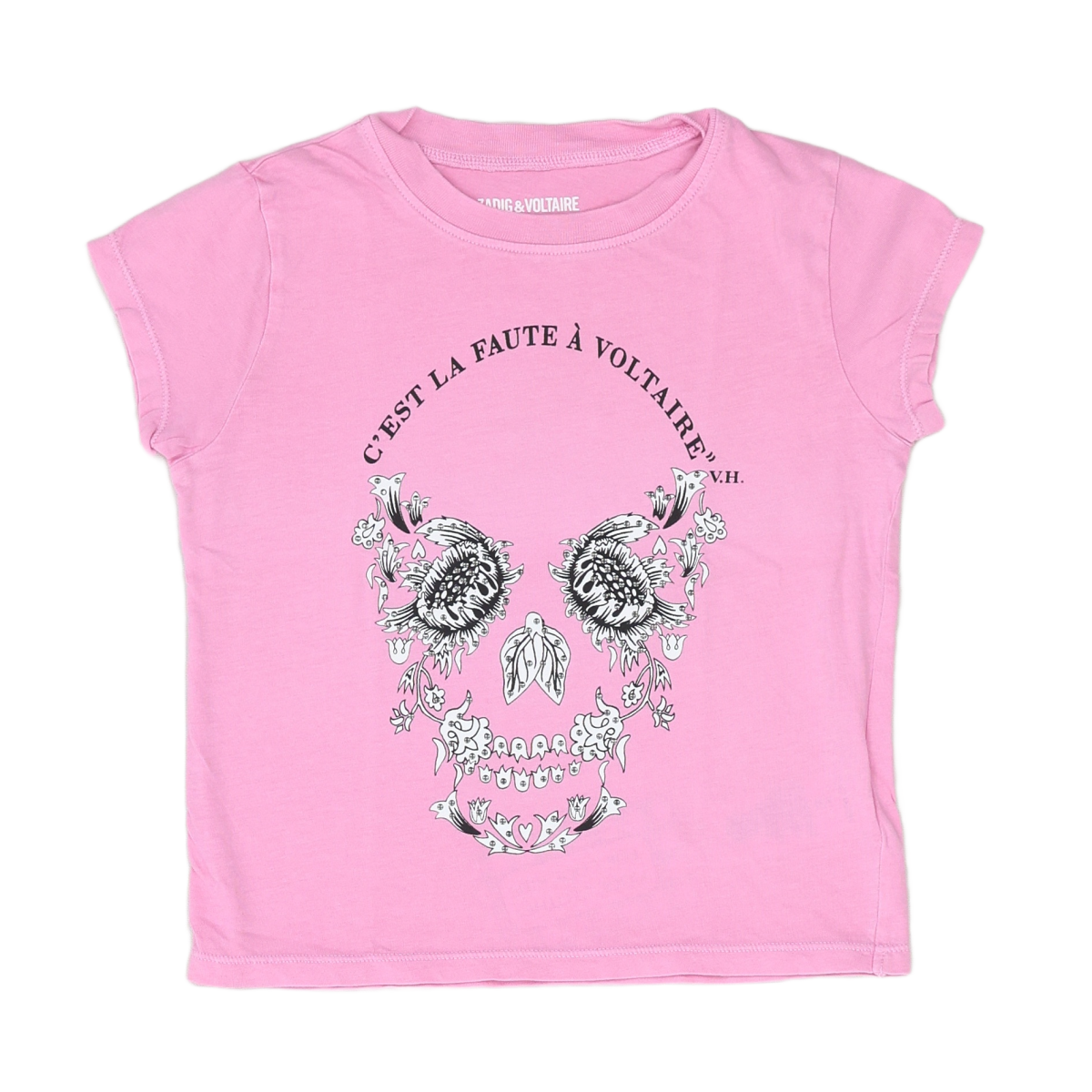 ZADIG & VOLTAIRE - T-SHIRT - ROSE - 8 ANS