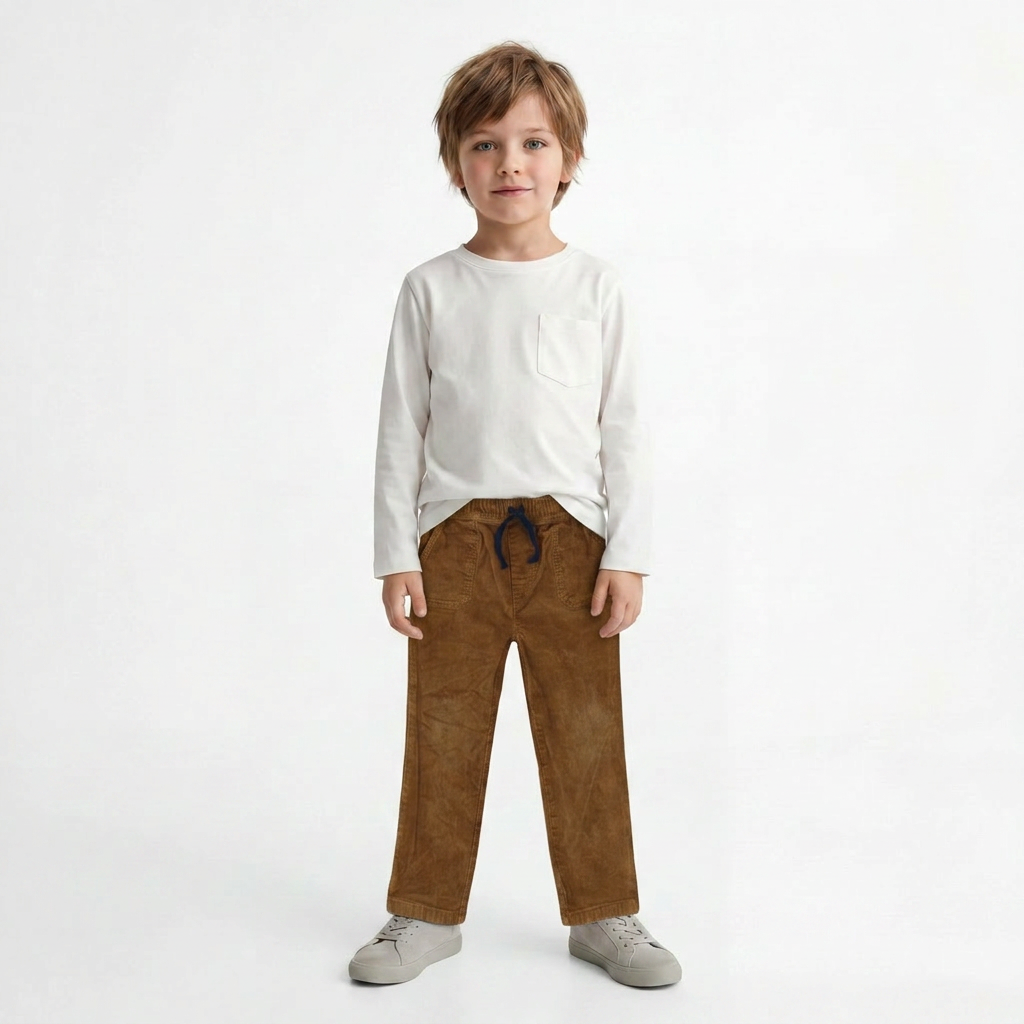 PETIT BATEAU - PANTALON - MARRON - 4 ANS