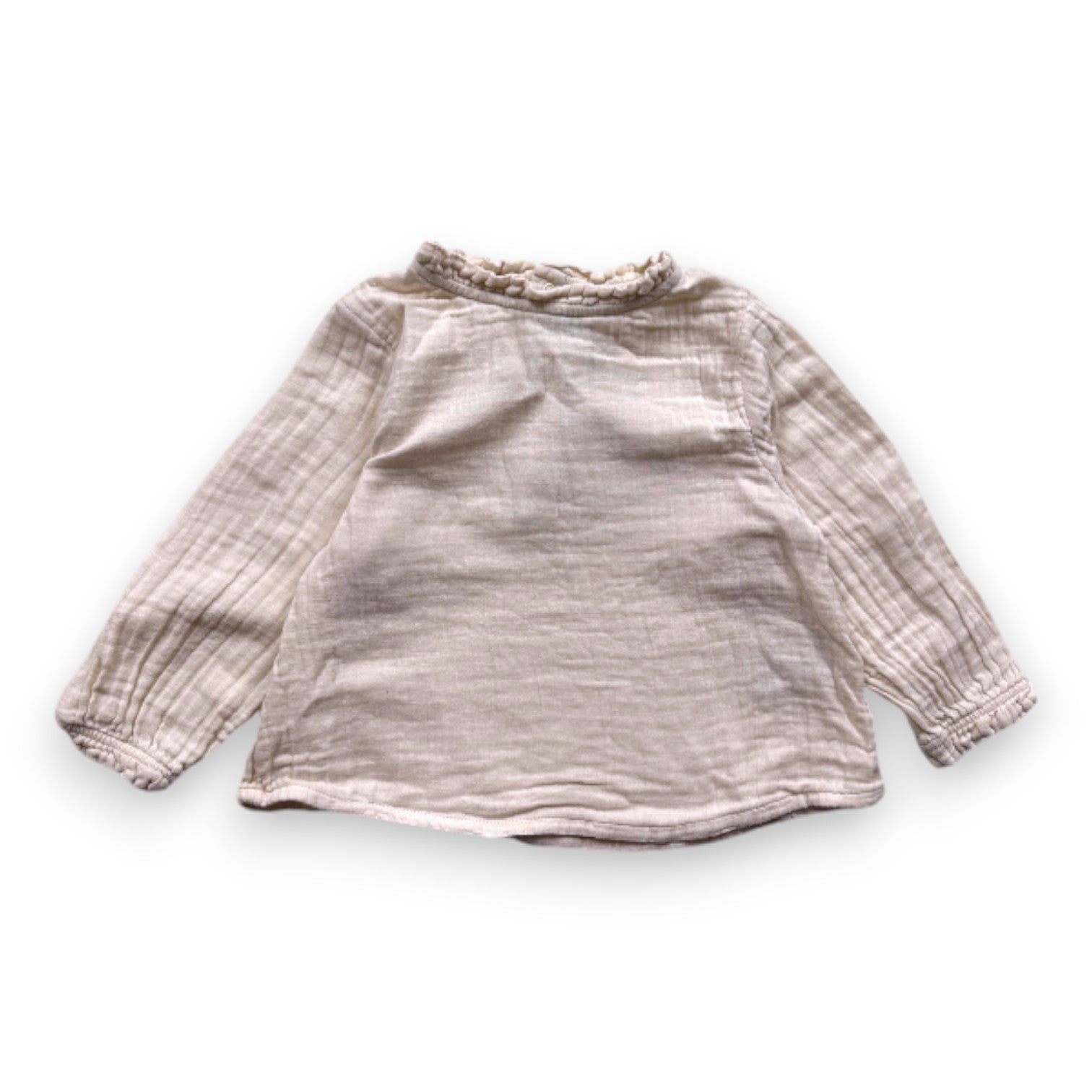 PETIT BATEAU - Gelbe Bluse aus Baumwollgaze - 18 Monate