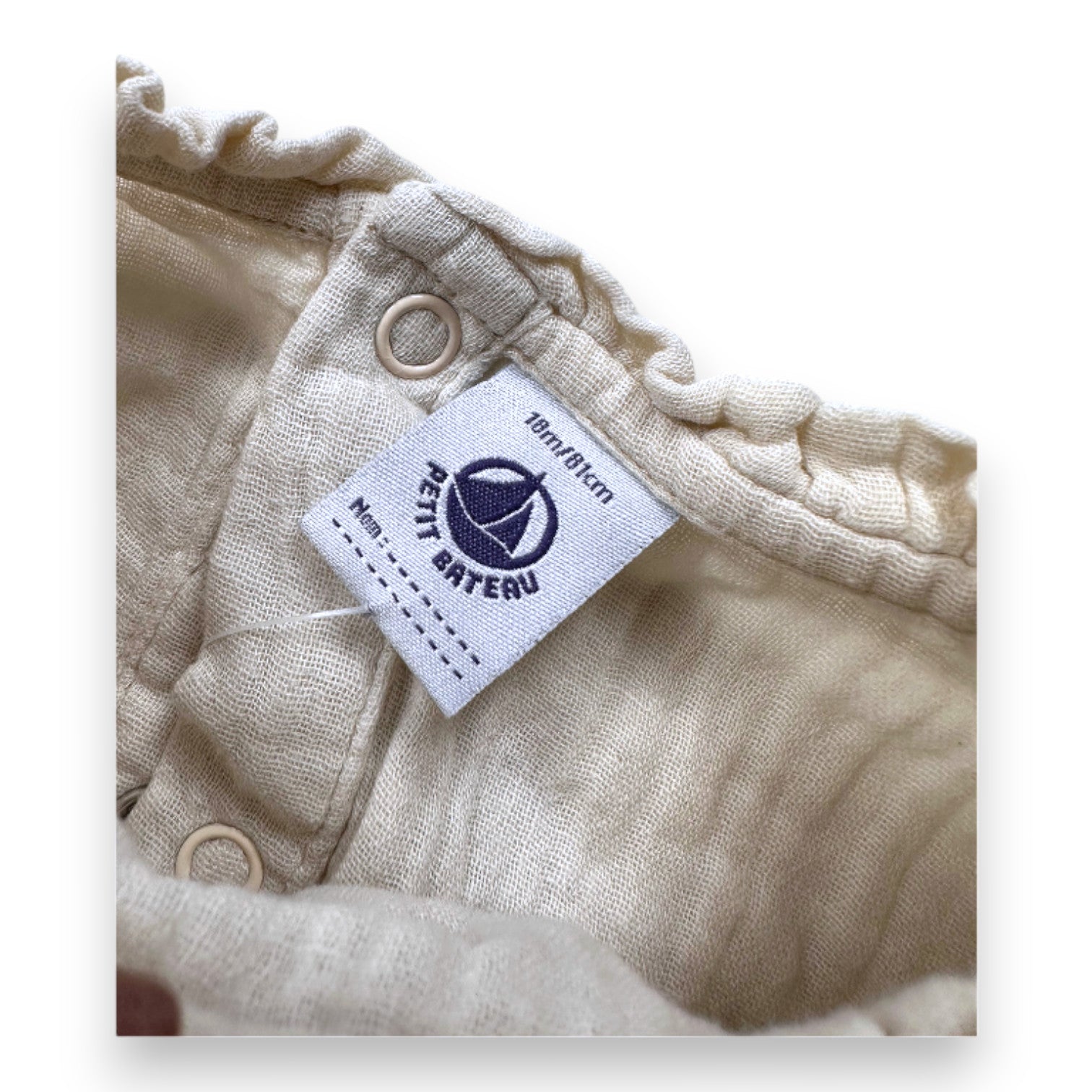 PETIT BATEAU - Gelbe Bluse aus Baumwollgaze - 18 Monate