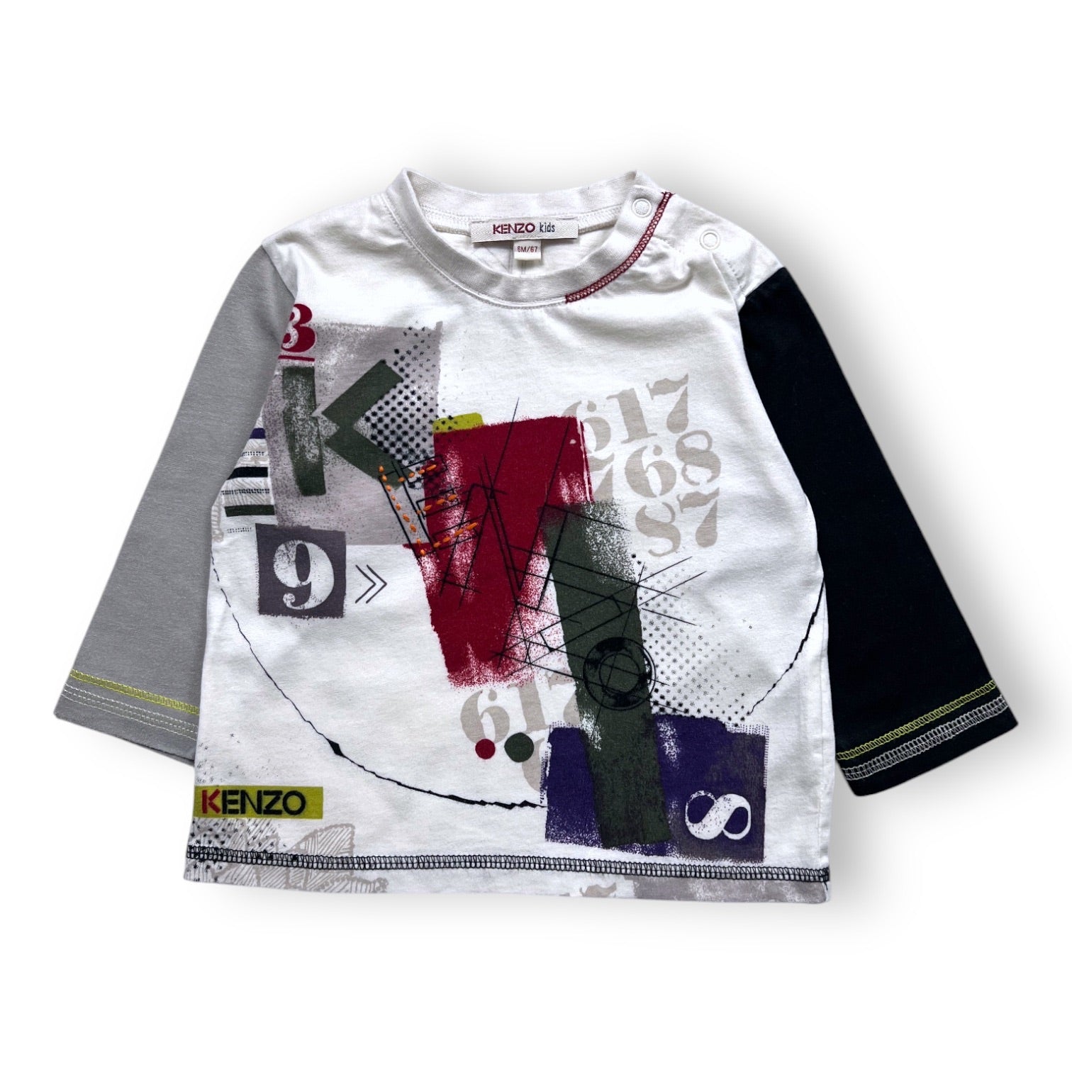 KENZO - T-SHIRT - BLANC, MULTICOLORE - 6 MOIS