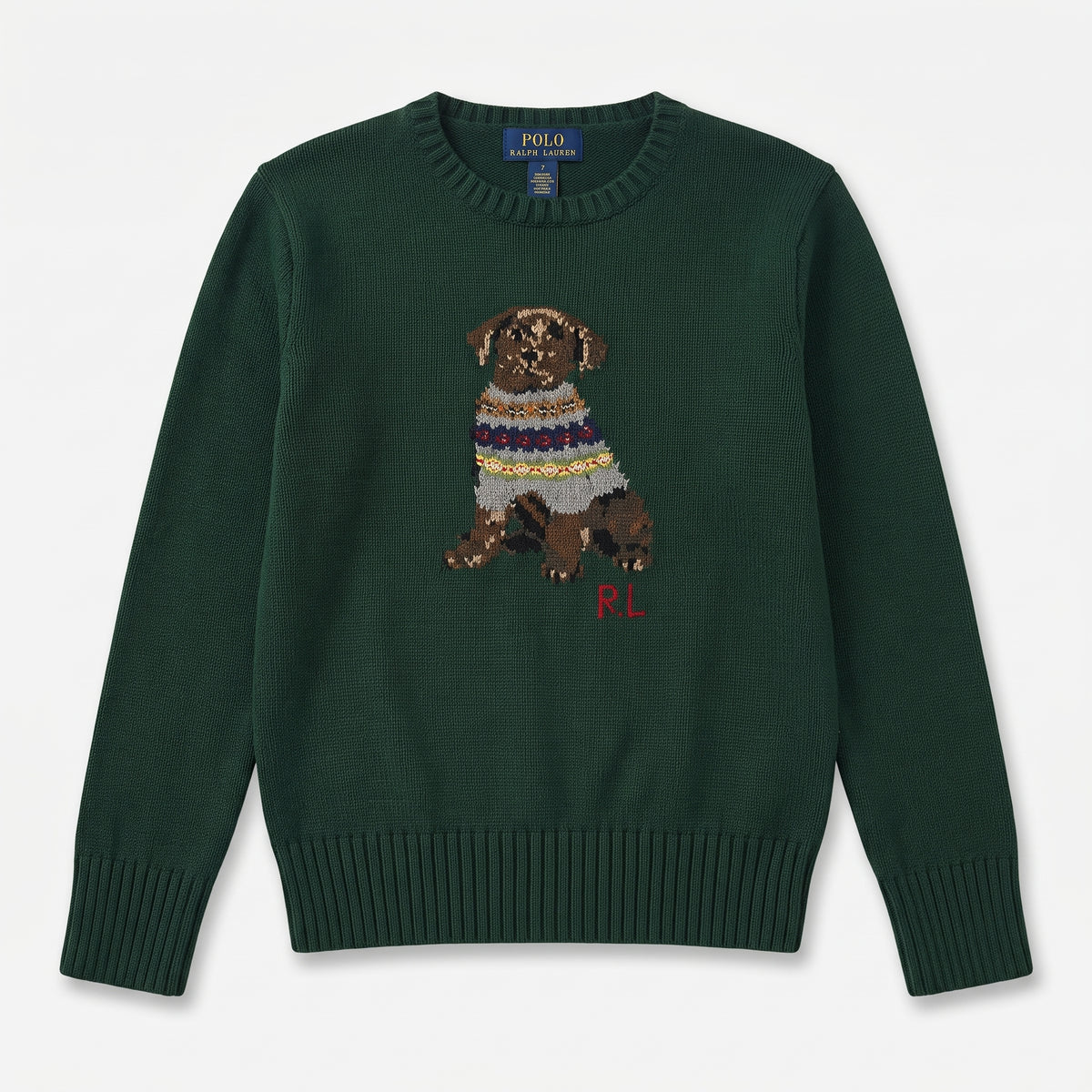 RALPH LAUREN - PULL - VERT - 7 ANS