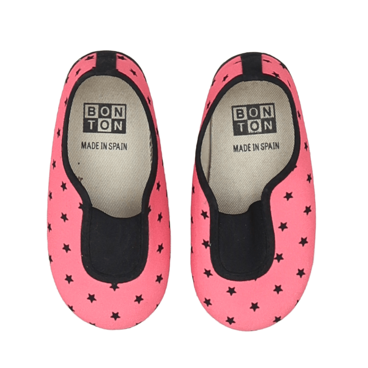 BONTON - Pink slippers with black stars - 25