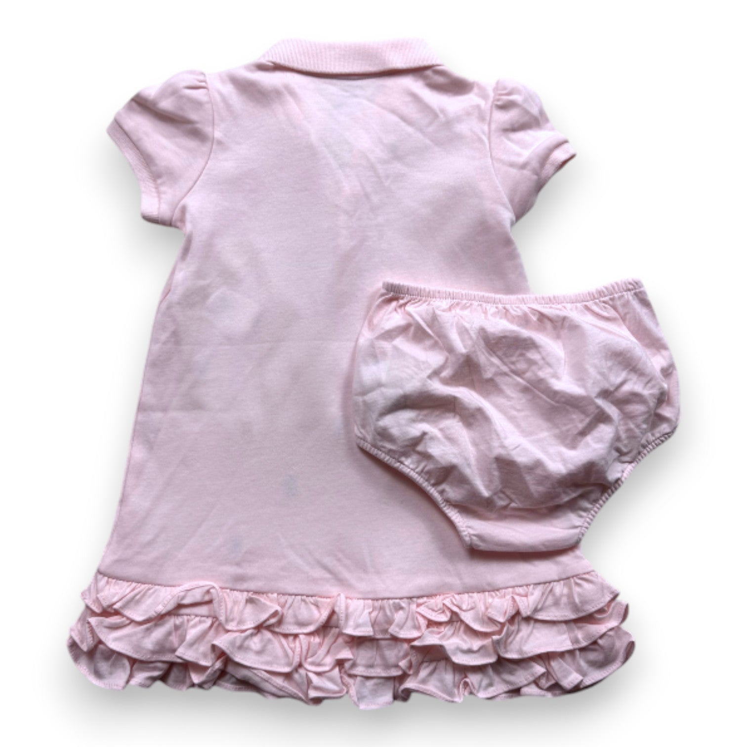 RALPH LAUREN - Rosa Kleid mit Stickerei und Pumphose-Set - 2 Jahre