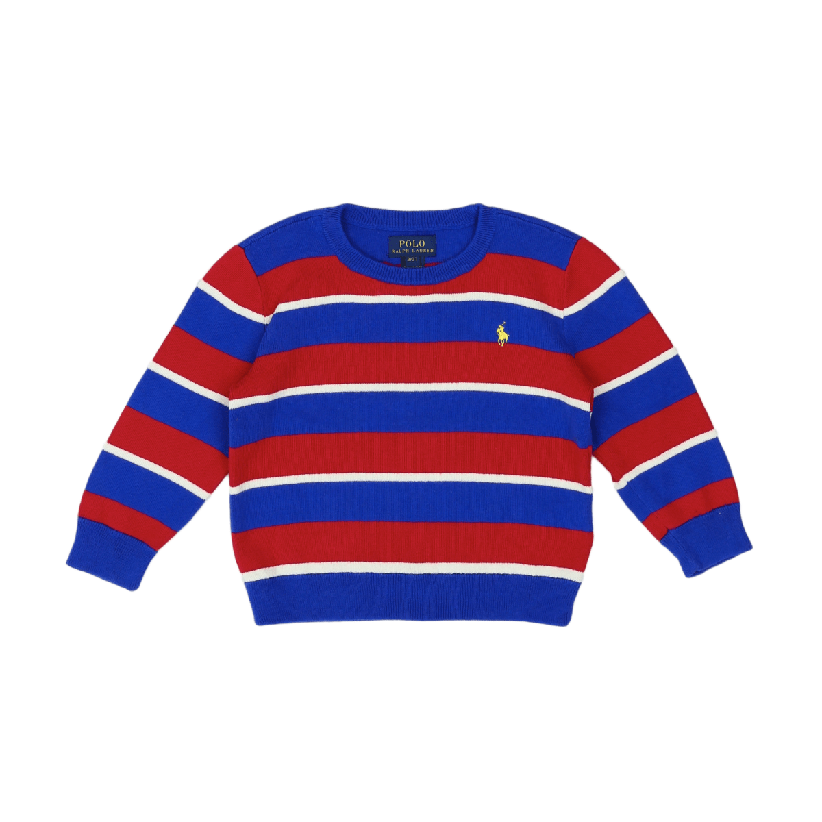 RALPH LAUREN - PULL - BLEU, ROUGE - 3 ANS