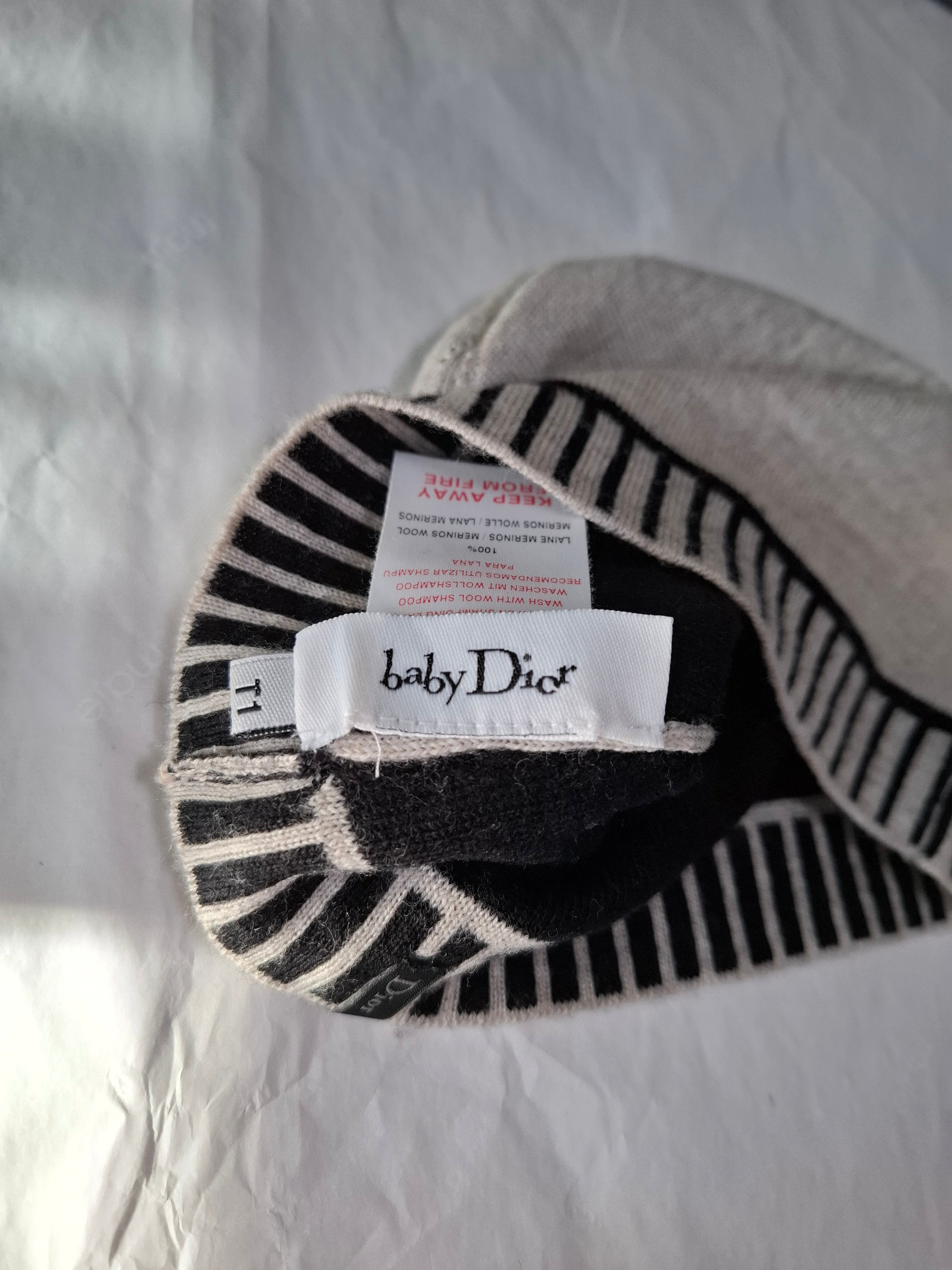 BABY DIOR - HAT - BEIGE, BLACK - 24 MONTHS