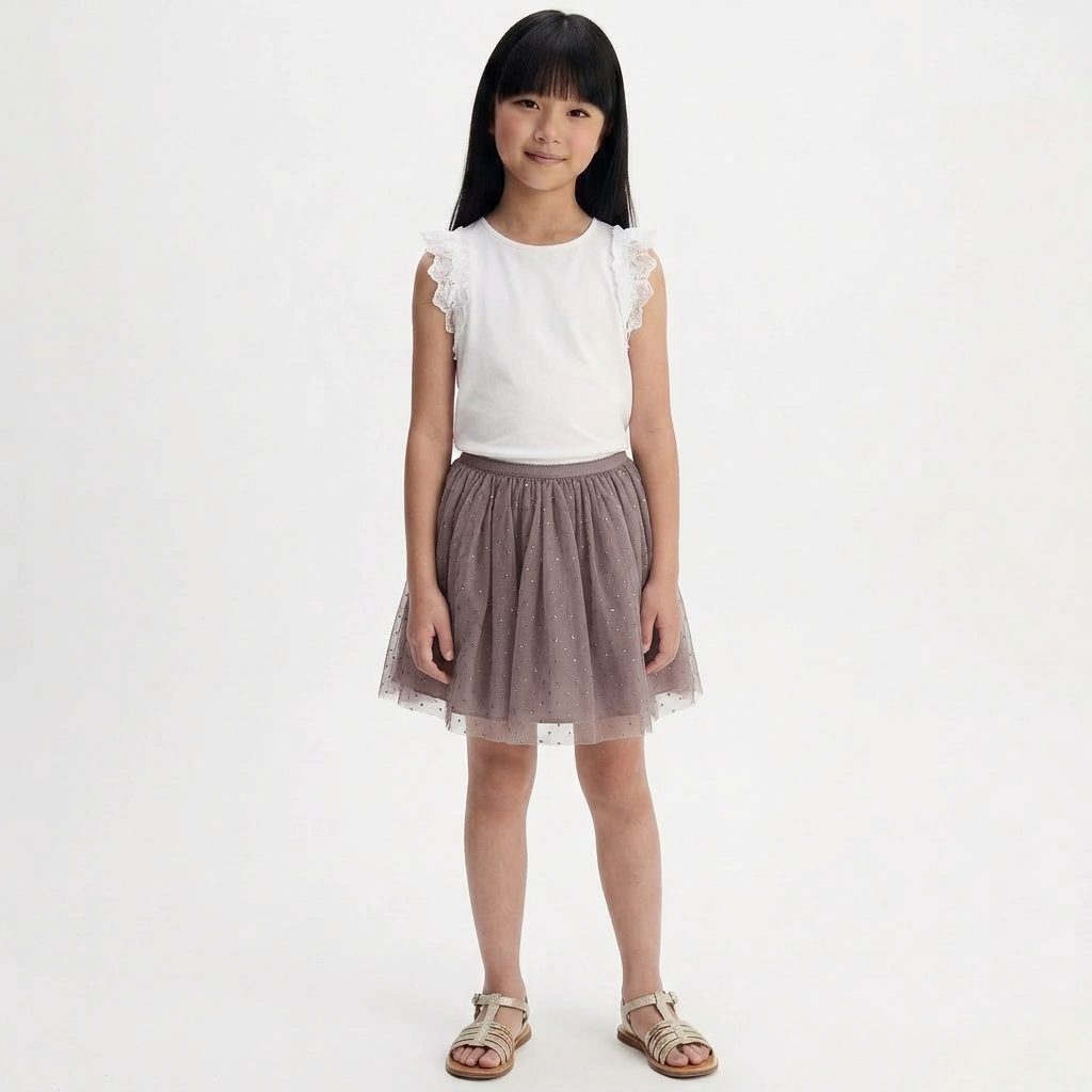BONPOINT - JUPE - GRIS - 8 ANS