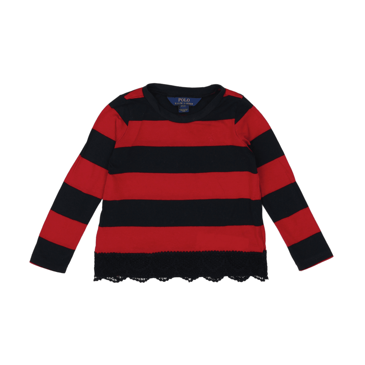 RALPH LAUREN - T-SHIRT - NOIR, ROUGE - 3 ANS