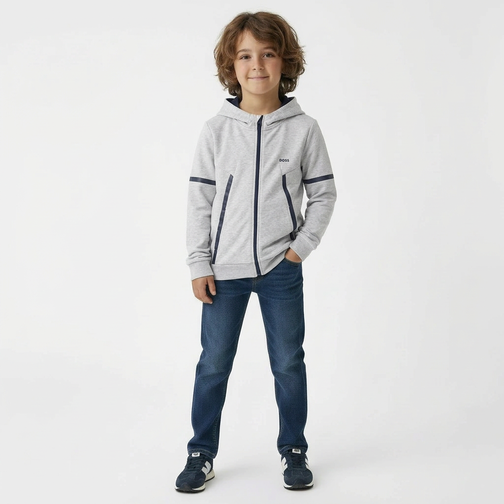 BOSS - SWEAT - GRIS - 12 ANS