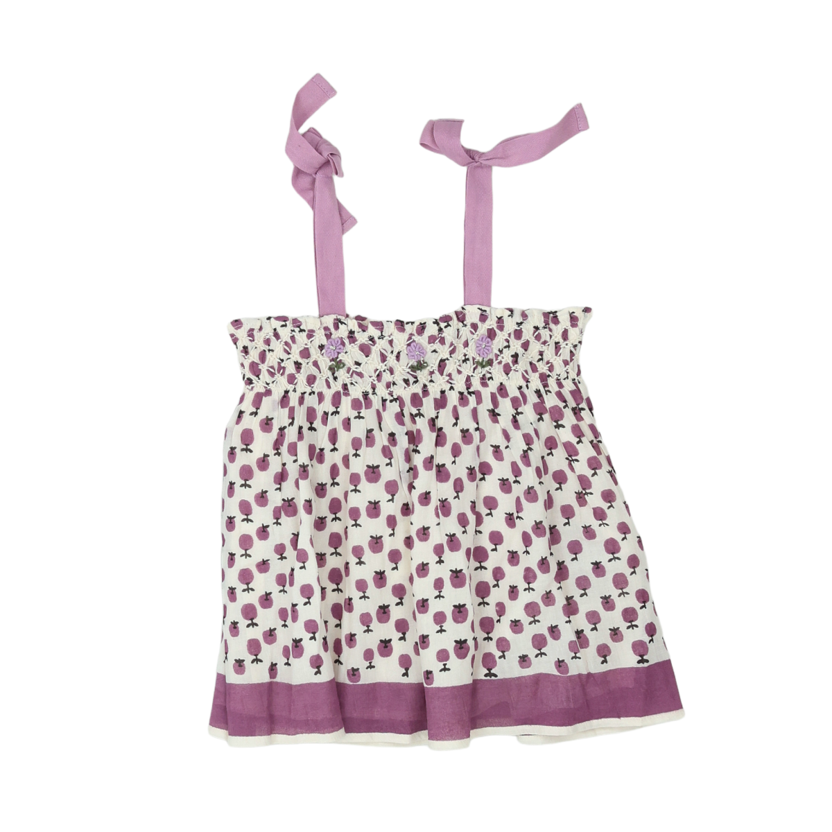 EMILE & IDA - BLOUSE - BLANC, VIOLET - 4 ANS