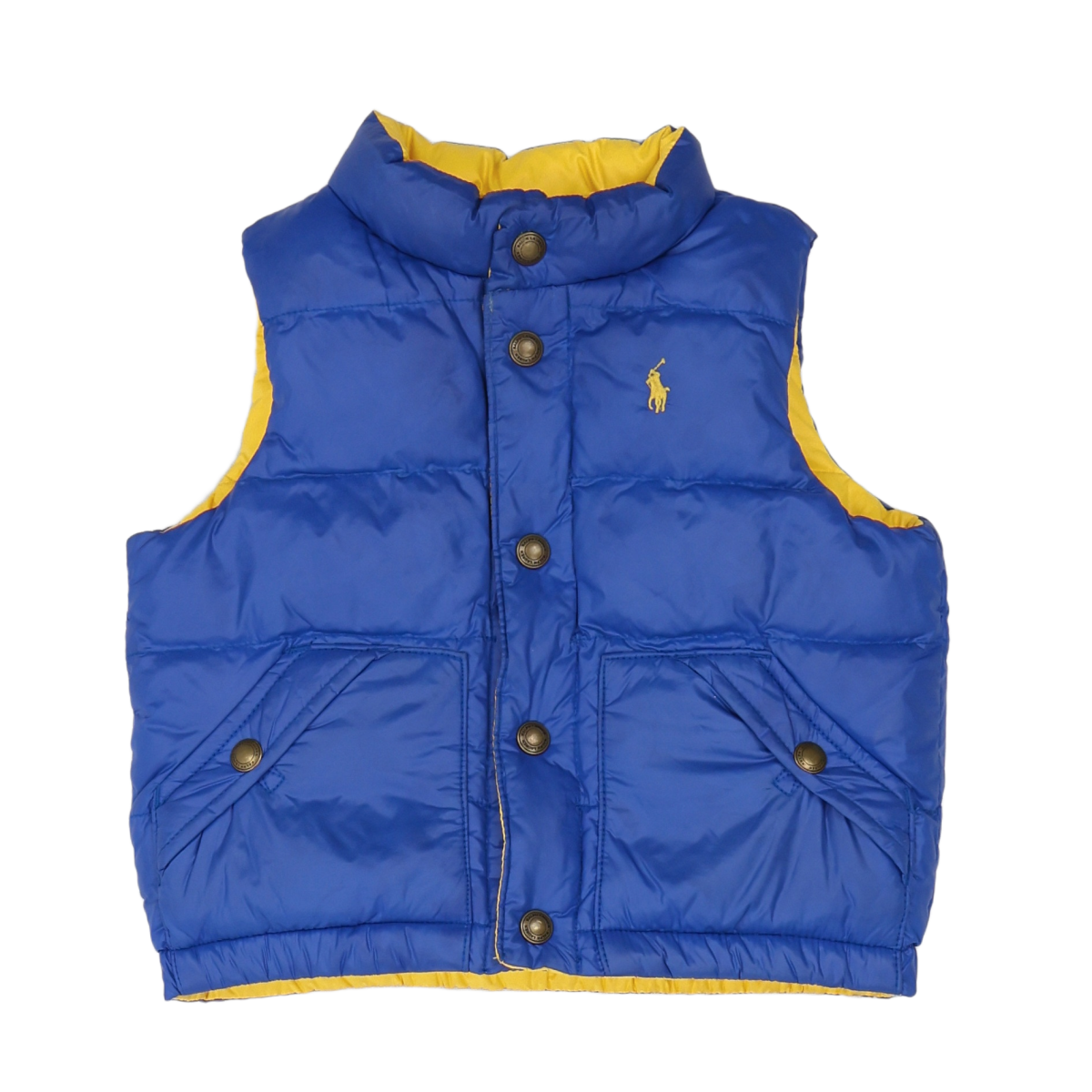 RALPH LAUREN - BLOUSON SANS MANCHE - JAUNE, BLEU - 9 MOIS
