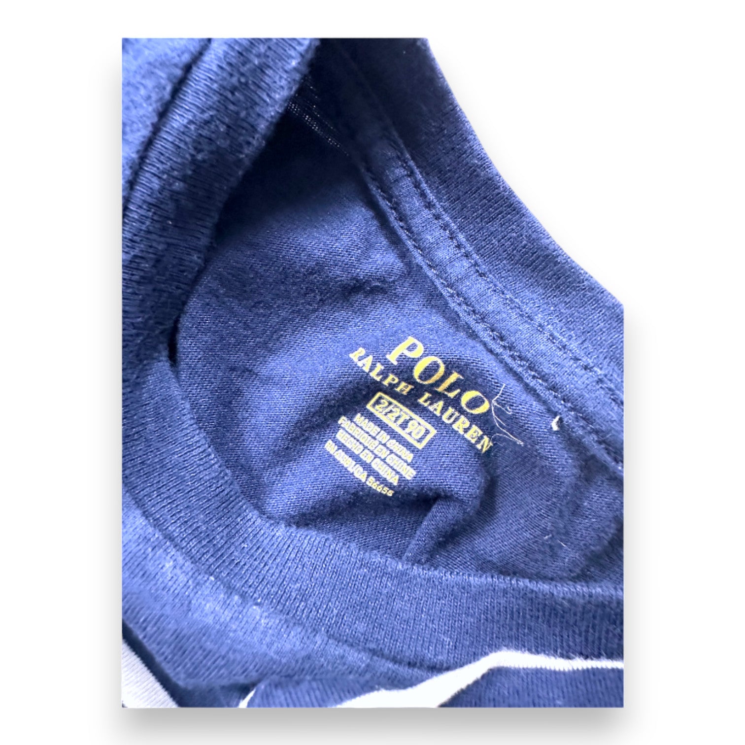 RALPH LAUREN - Navy blue striped T-shirt - 2 years