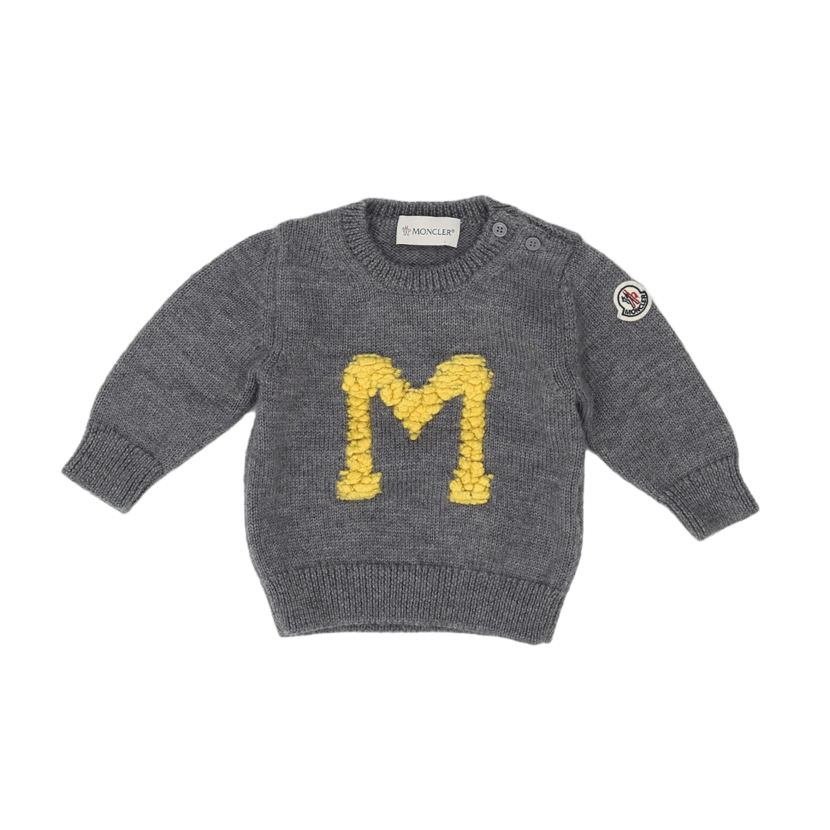 MONCLER - SWEATER - GREY, YELLOW - 3 MONTHS