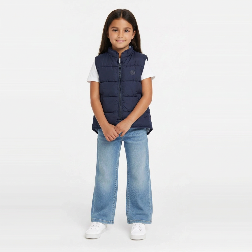PETIT BATEAU - BLOUSON SANS MANCHE - BLEU - 6 ANS