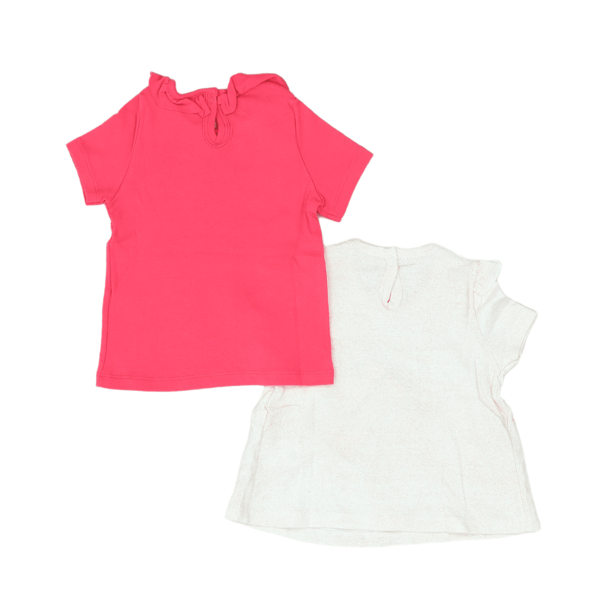 PETIT BATEAU - ENSEMBLE T-SHIRT - ROSE, BEIGE - 18 MOIS