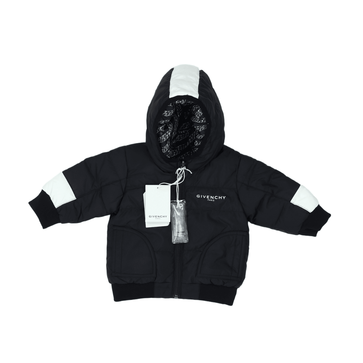 GIVENCHY – DAUNENJACKE – SCHWARZ, WEISS – 6 MONATE