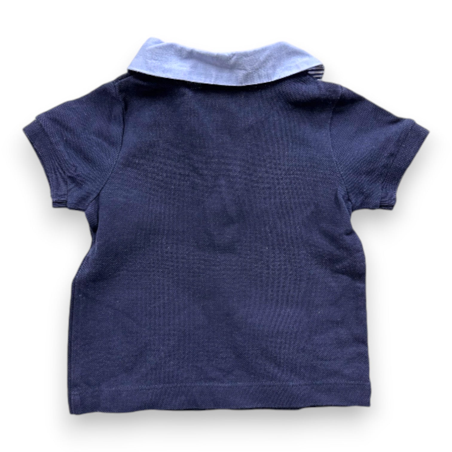 JACADI - Navy blue short-sleeved polo shirt - 6 months