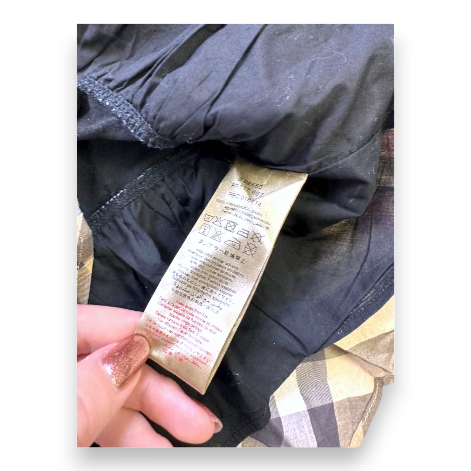 BURBERRY - BLACK, BEIGE DRESS - 12 MONTHS