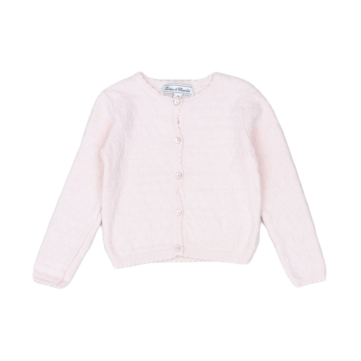 TARTINE & CHOCOLAT - Rosa Strickjacke mit Details - 3 Jahre