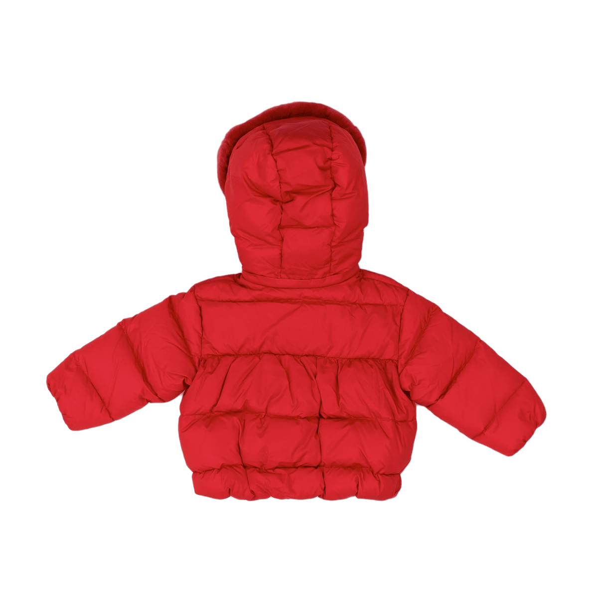 DOLCE & GABBANA - Rote Daunenjacke mit Kaninchenfell - 2 Jahre