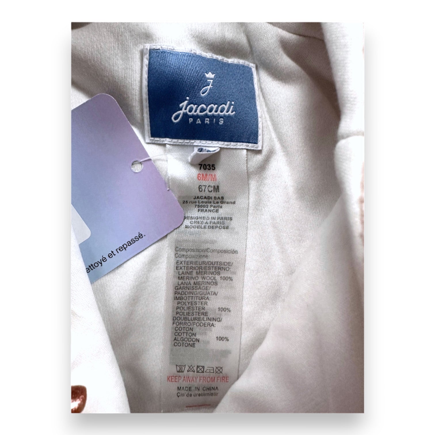 JACADI - Rosa Wolljacke - 6 Monate