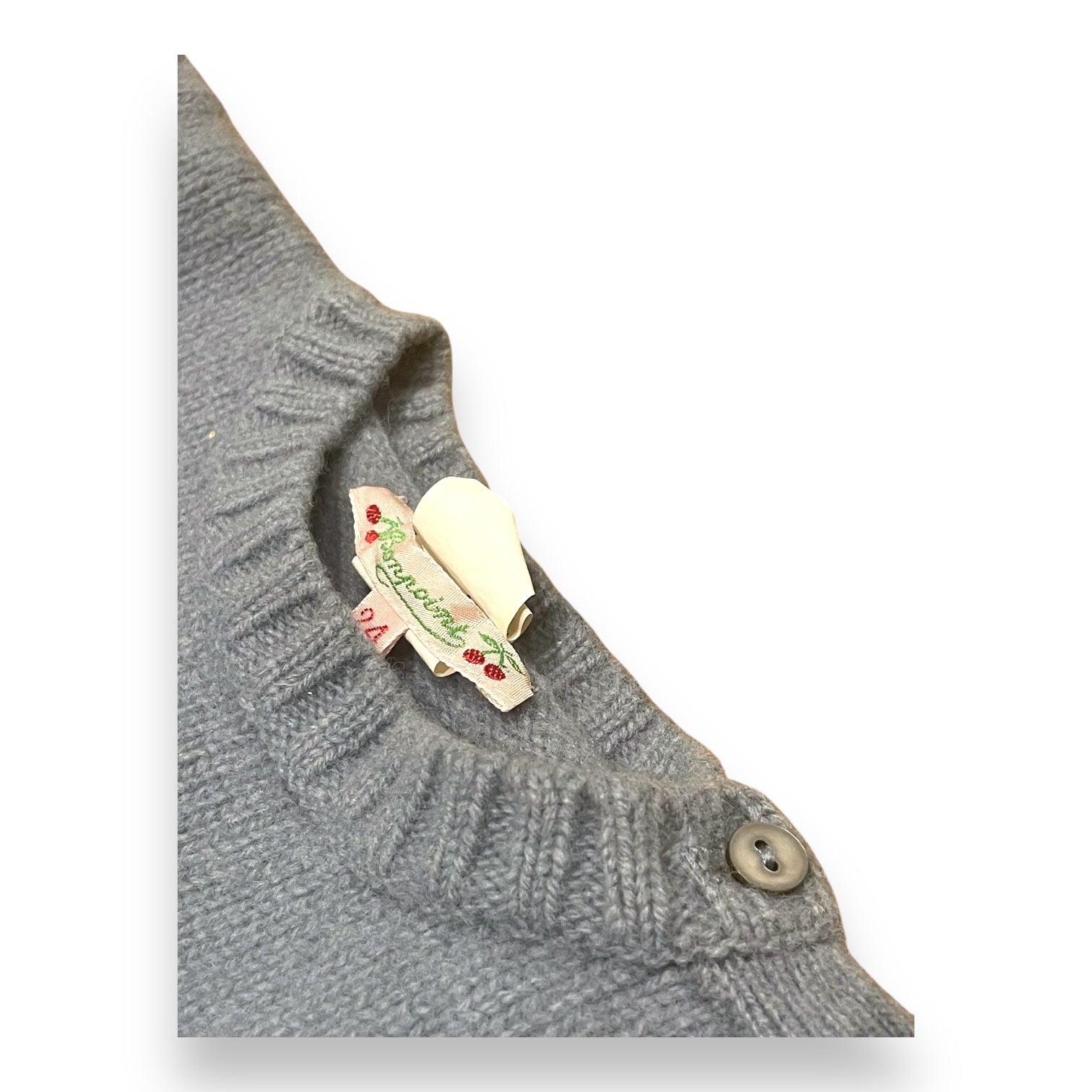 BONPOINT - Navy blue long-sleeved wool sweater - 2 years