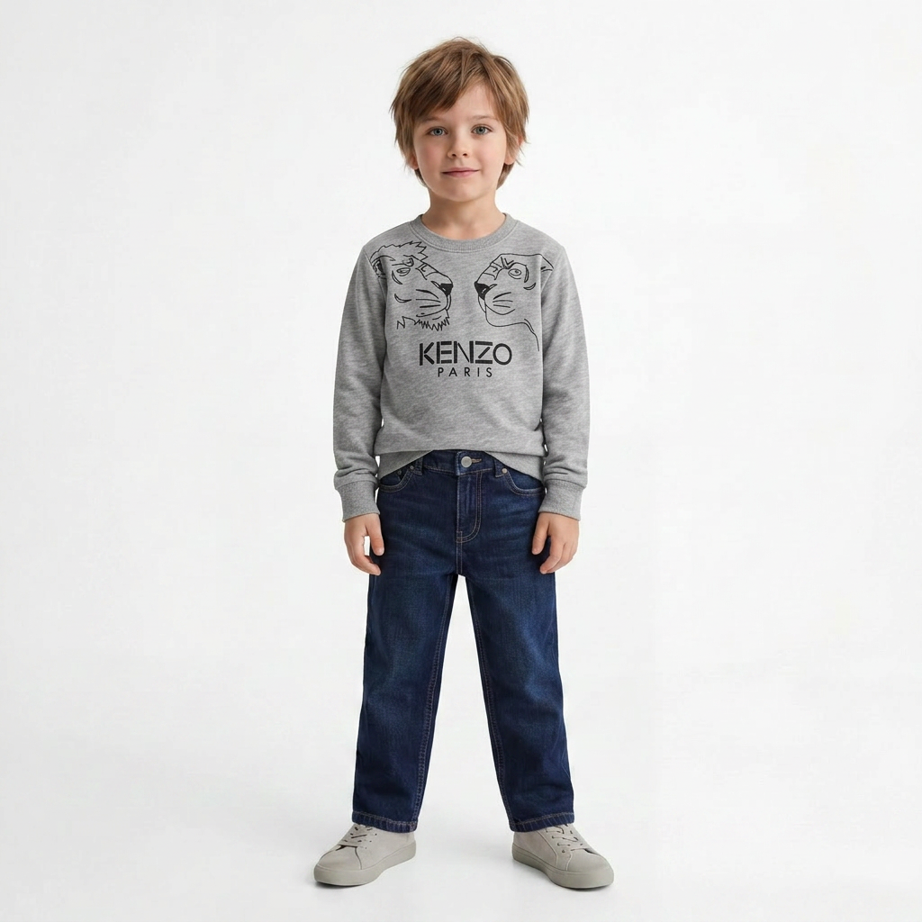 KENZO - PULL - GRIS - 4 ANS