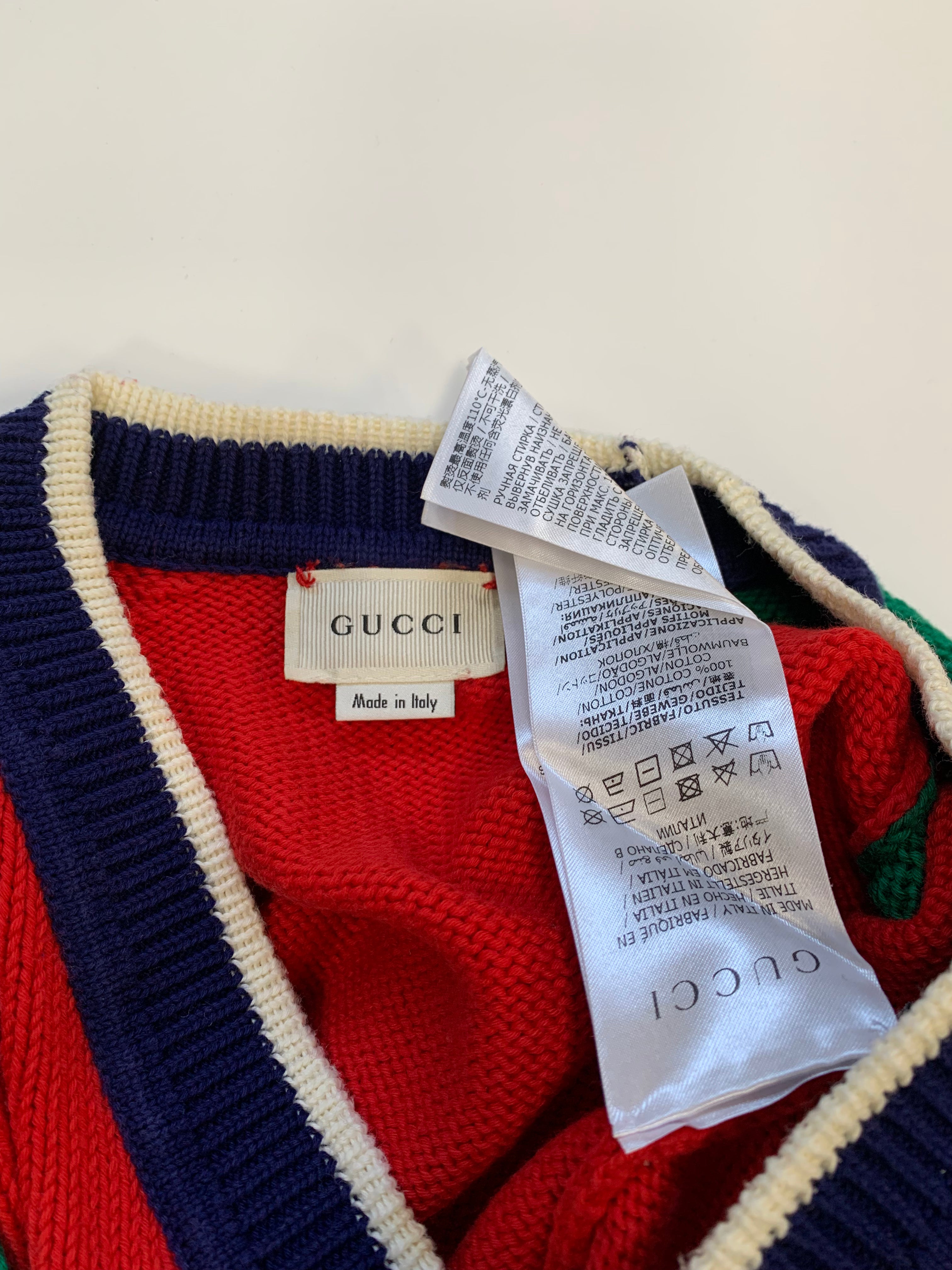GUCCI - CARDIGAN - RED, GREEN - 4 YEARS