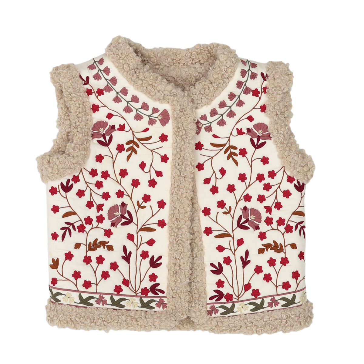 BONPOINT - BLOUSON SANS MANCHE - BEIGE - 10 ANS