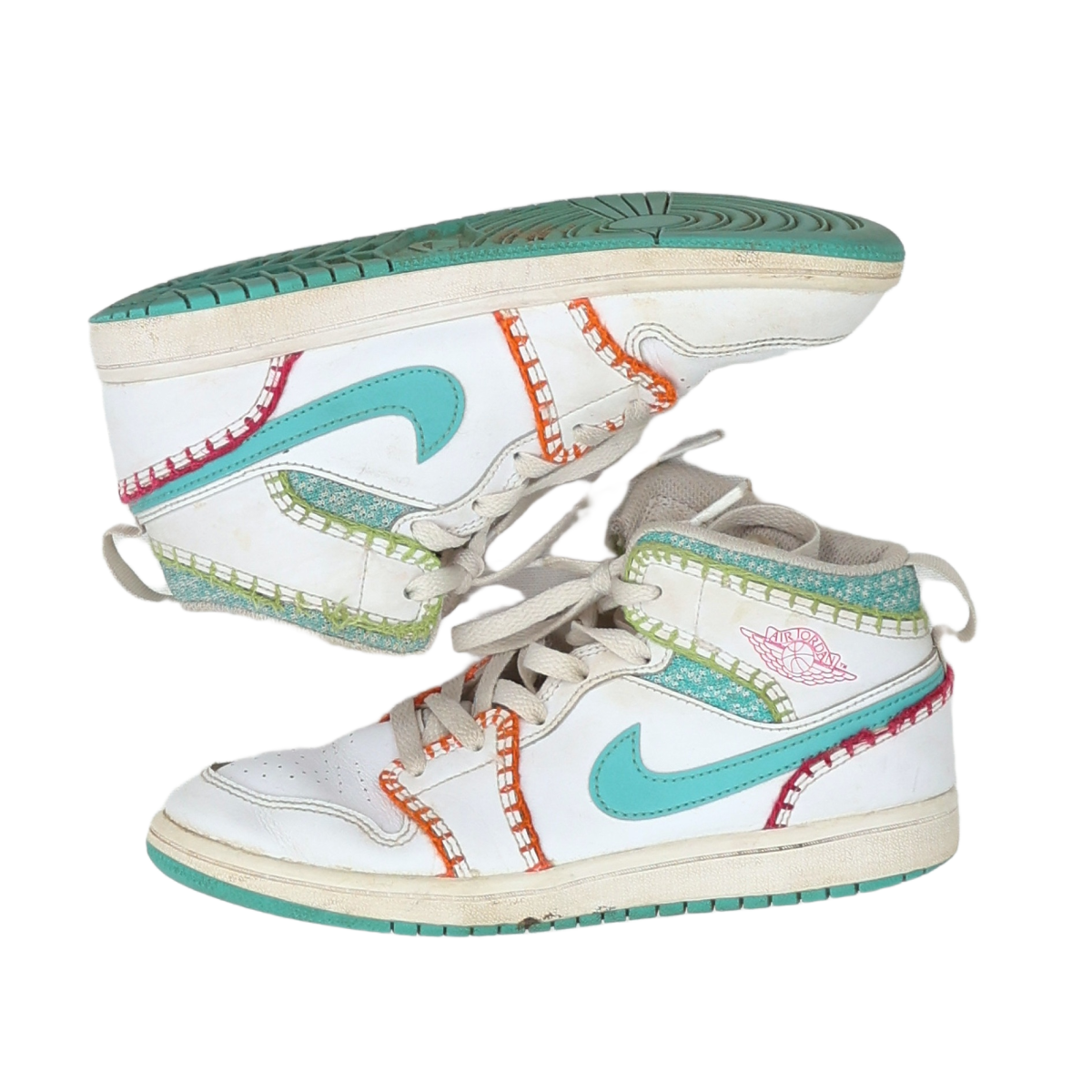 NIKE - BASKETS - BLANC, ORANGE - 35