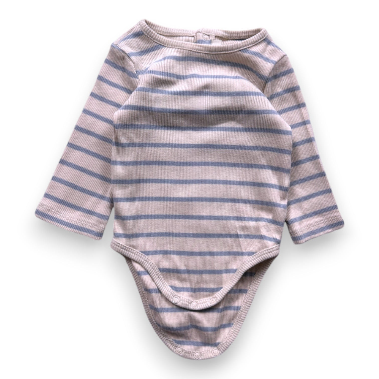 Natalys - Beige and blue striped bodysuit - 6 months