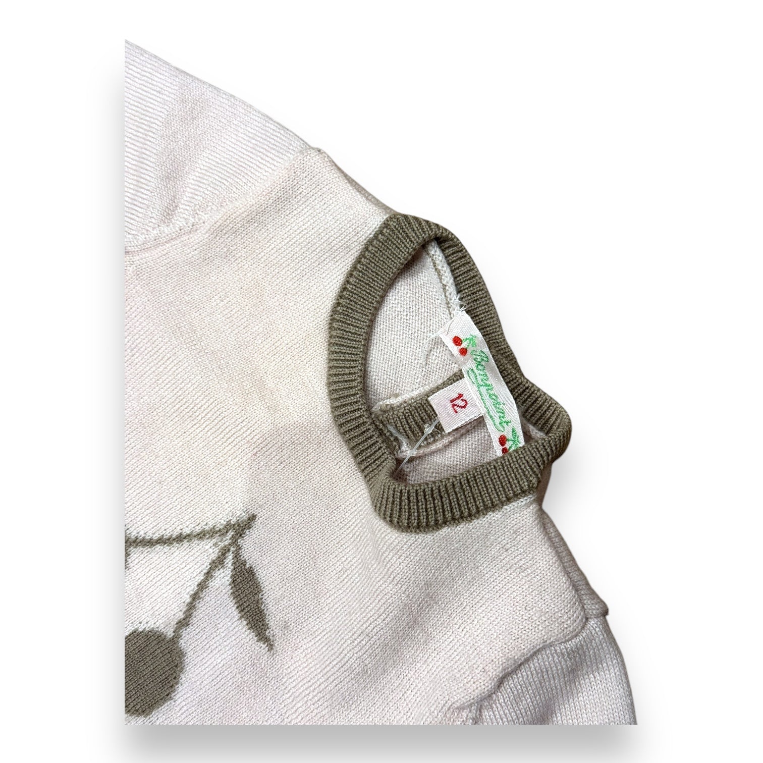 BONPOINT - Kirschfarbener Wollpullover - 12 Monate