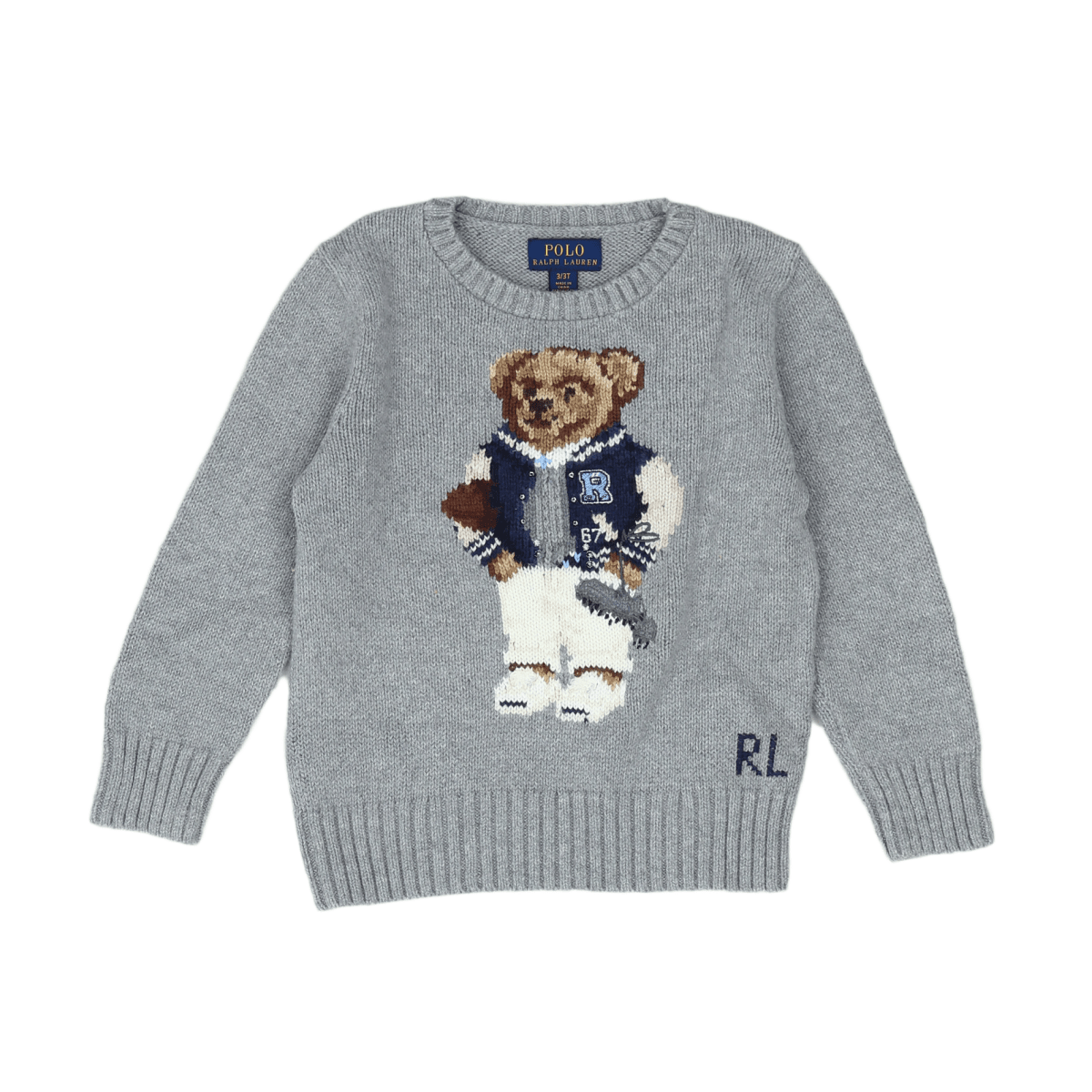 RALPH LAUREN - PULL - GRIS - 3 ANS